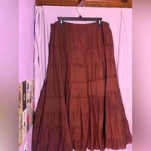Brown floor length skirt